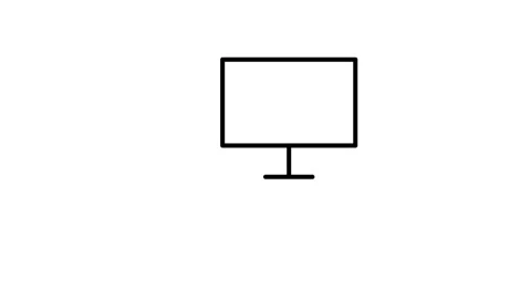 Computer desktop icon featuring a keyboard and mouse on a clean background. 스톡 동영상 333461918