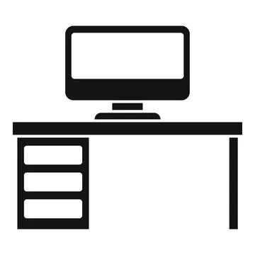 Computer desktop icon, simple style 스톡 일러스트