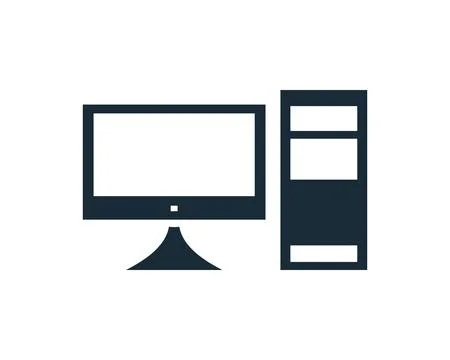 Computer Desktop Icon Vector Logo Template Illustration Design Stock Illustration