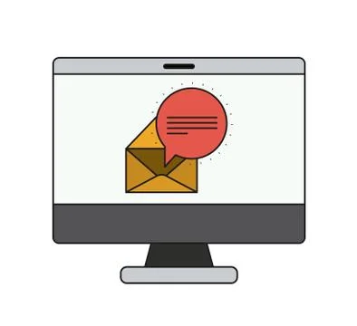 Computer desktop isolated icon Stock Illustration