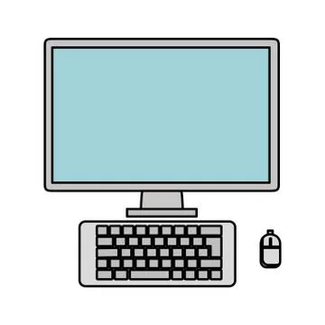 Computer desktop isolated icon 库存插图