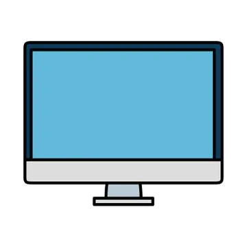 Computer desktop isolated icon Stock Illustration