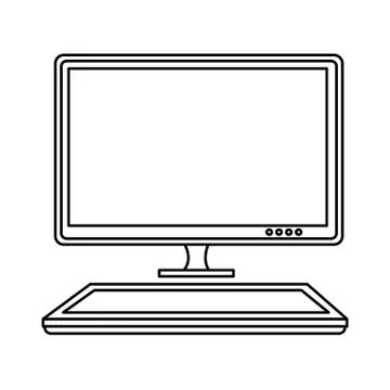 Computer desktop isolated icon Illustrazione stock
