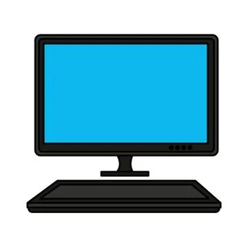 Computer desktop isolated icon Illustrazione stock