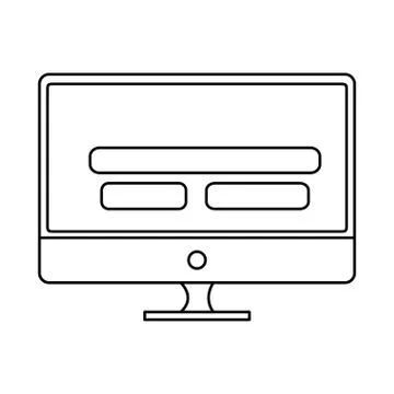 Computer desktop isolated icon Stock Illustration