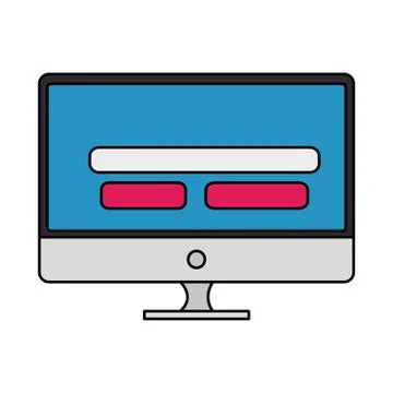 Computer desktop isolated icon Illustrazione stock