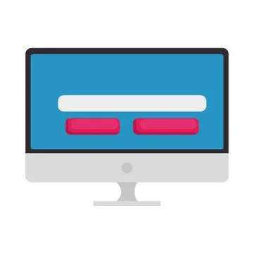 Computer desktop isolated icon Illustrazione stock