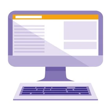 Computer desktop isolated icon Illustrazione stock