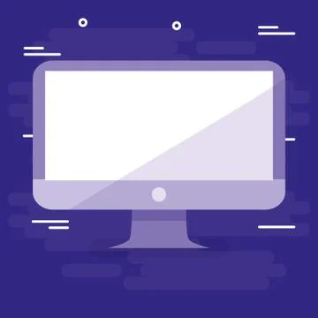 Computer desktop isolated icon Stock Illustration