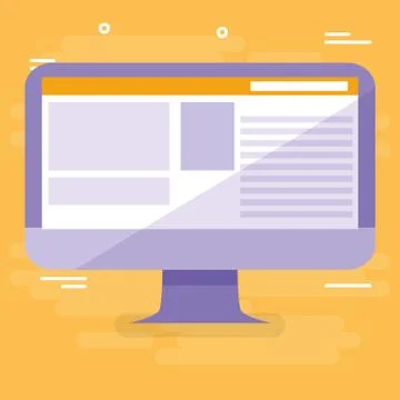 Computer desktop isolated icon Illustrazione stock