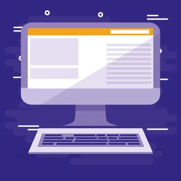 Computer desktop isolated icon 스톡 일러스트