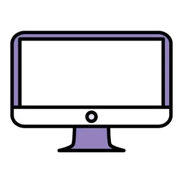 Computer desktop isolated icon Illustrazione stock