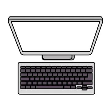 Computer desktop isolated icon Illustrazione stock