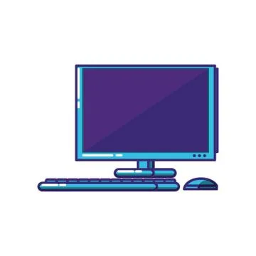 Computer desktop isolated icon Illustrazione stock