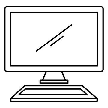 Computer desktop isolated icon Stock Illustration