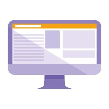 Computer desktop isolated icon Illustrazione stock