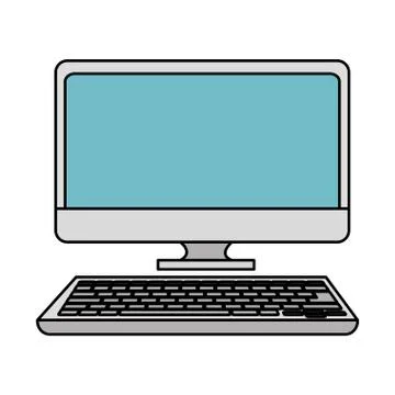 Computer desktop isolated icon Illustrazione stock