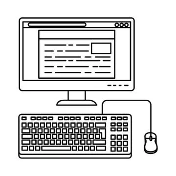 Computer desktop isolated icon Illustrazione stock