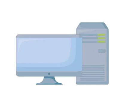 Computer desktop isolated icon Stock Illustration