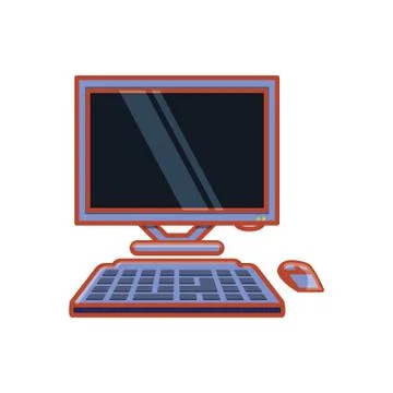 Computer desktop isolated icon Illustrazione stock