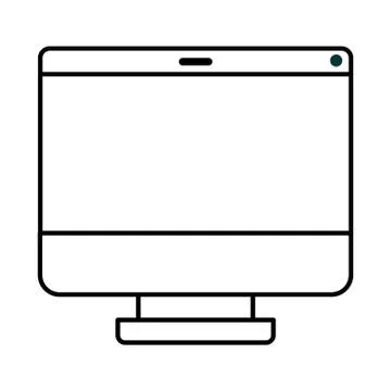 Computer desktop isolated icon Stock Illustration