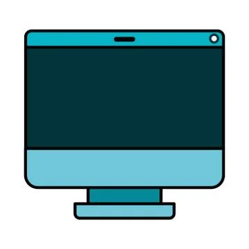 Computer desktop isolated icon Stock Illustration