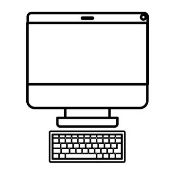Computer desktop isolated icon Illustrazione stock