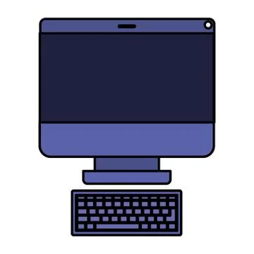 Computer desktop isolated icon Stock Illustration