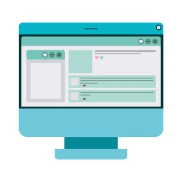 Computer desktop isolated icon 스톡 일러스트