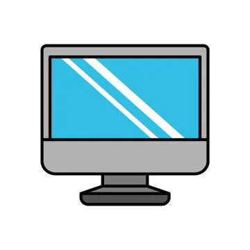 Computer desktop isolated icon Illustrazione stock