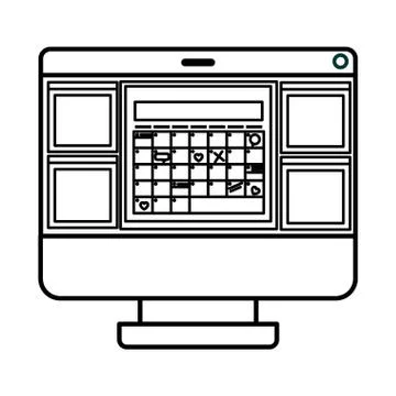 Computer desktop isolated icon Illustrazione stock