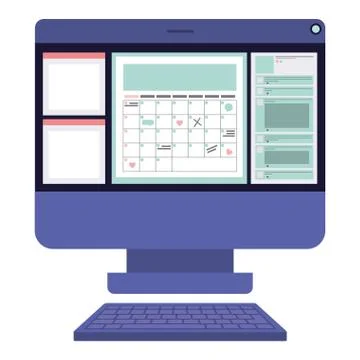 Computer desktop isolated icon Illustrazione stock