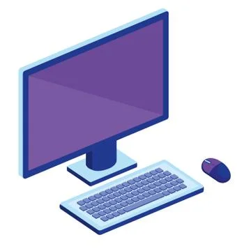 Computer desktop isolated icon Stock Illustration