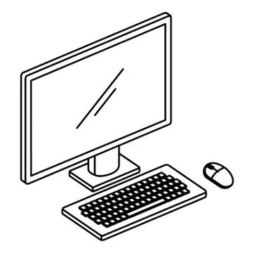 Computer desktop isolated icon Stock Illustration