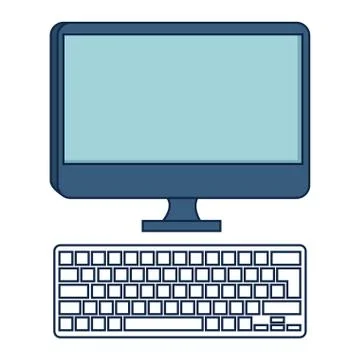 Computer desktop isolated icon Stock Illustration