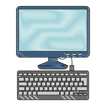 Computer desktop isolated icon Stock Illustration