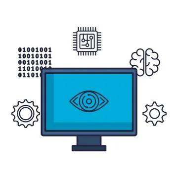 Computer desktop isolated icon vector illustrator 스톡 일러스트