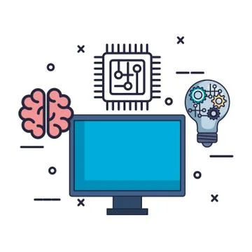 Computer desktop isolated icon vector illustrator Illustrazione stock