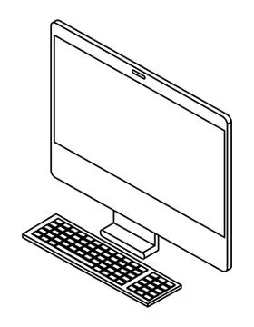 Computer desktop isometric icon Stock Illustration