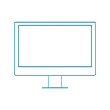 Computer desktop line color style icon Stock Illustration