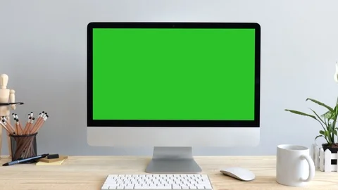 Computer desktop with mock-up green scre... | Stock Video | Pond5
