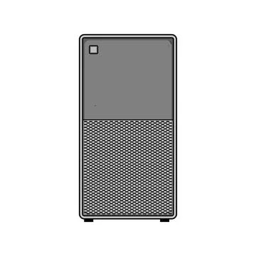 Computer desktop pc tower case technology concept Stock Illustration