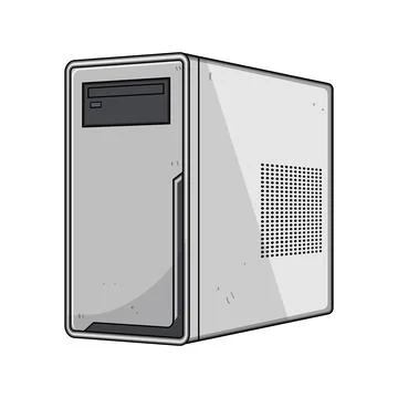 Computer desktop pc tower personal computing hardware Illustrazione stock