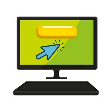 Computer desktop with pointer mouse Illustrazione stock