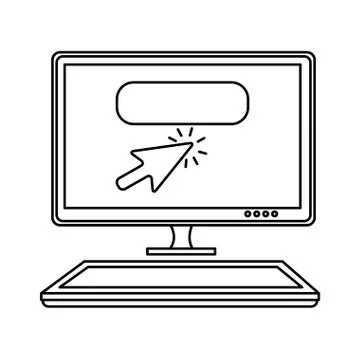 Computer desktop with pointer mouse Stock Illustration