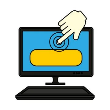 Computer desktop with pointer mouse Stock Illustration