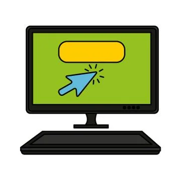 Computer desktop with pointer mouse Illustrazione stock
