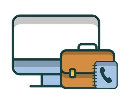 Computer desktop with portfolio and phonebook Stock-Illustration