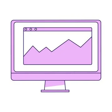 Computer desktop semi flat color vector element Stock Illustration