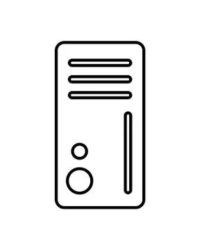 Computer desktop tower isolated icon 스톡 일러스트